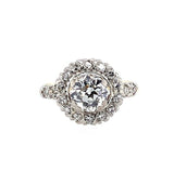 14k Gold Antique 1.15 Carat Genuine Natural Diamond Halo Ring (#J5634)