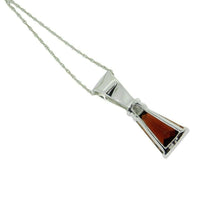 14k White Gold Specialty Cut Triangular Genuine Natural Garnet Pendant (#J2425)