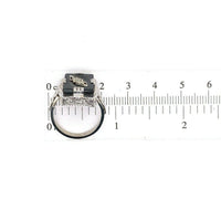 14k White Gold Filigree Genuine Natural Black Onyx and Diamond Ring (#J5573)