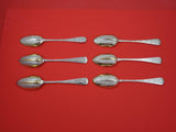 English Victorian Sterling Silver Dessert Spoon set of 6 elaborate chased 6 3/4"