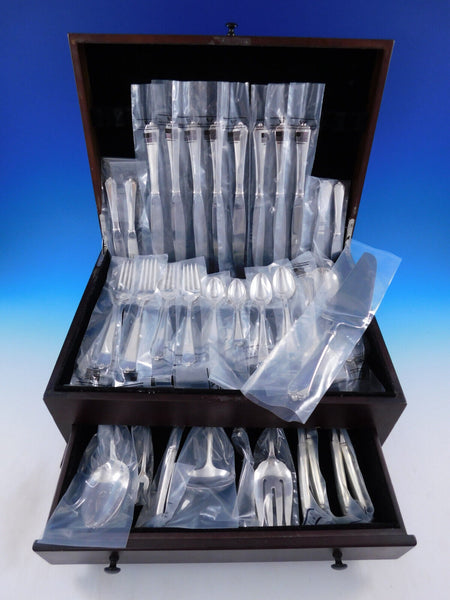 Lotus by Watson-Wallace Sterling Silver Flatware Service 8 Set 64 pcs New Unused