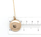 10k Yellow Gold Round Locket with Genuine Natural Diamond in Starburst (#J6433)