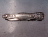 Medallion by Unknown Sterling Silver Pocket Knife w/Nut Pick Fruit Knife (#7237)
