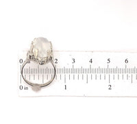 14k White Gold 9.58ct Marquise Genuine Natural Moonstone Filigree Ring (#J5712)