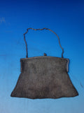 German 800 Silver Mesh Purse circa 1900 8.4 ozt Faux Sapphire Handle (#6174)