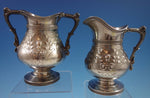 Duhme & Co. Sterling Silver Sugar and Creamer Set 2pc Repoussed Chased (#1916)