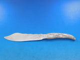 Lap Over Edge Acid Etched Tiffany Sterling Silver Fish Knife Two Turtles 7 7/8"