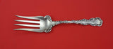 Louis XV by Whiting Sterling Beef Fork w/fancy scroll shoulders splayed 6 3/4"