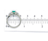 14k White Gold .90ct Columbian Genuine Emerald Diamond Ring w/Report (#J7166)