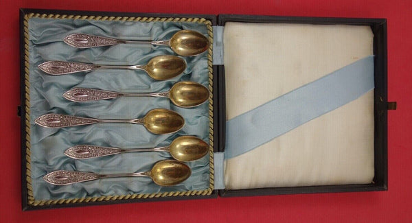 Danish Sterling by Various Makers Sterling Silver Demitasse Spoon set 6  4 1/4"