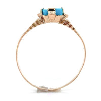 10k Gold Victorian Sleeping Beauty Genuine Natural Turquoise Ring 10.25 (#J6567)