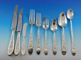 Colonial Engraved by Gorham Sterling Silver Flatware Set Service Rare 36 pcs