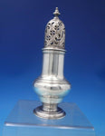 English Georgian Sterling Silver Muffineer Pierced with Flowers c.1750s (#6458)