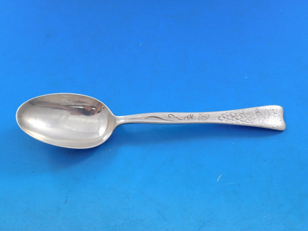 Lap Over Edge Acid Etched by Tiffany Sterling Silver Teaspoon with Grapes 6"