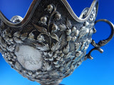 Repousse by AE Warner Coin Silver Tea Set 5 pc Samovar Birds Monkey Lion #8648