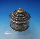 India Sterling Silver Tea Caddy with Gold Plated Top c.1950 7.6 ozt. (#5465)