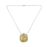 14k Gold Art Nouveau Large Figural Woman and Flowers Necklace w/Diamonds #J7432