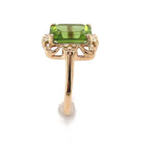 10k Yellow Gold 3.73 Carat Genuine Natural Peridot Ring Size 6.75 (#J6384)