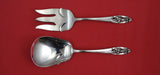Silver Iris by International Sterling Silver Salad Serving Set AS 9 1/4"