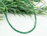40 Carat TW Genuine Natural Emerald Faceted Bead Necklace w/14k Clasp 16" #J7236