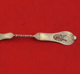 Saxon Stag by Duhme Coin Silver Teaspoon Egyptian Pointed Round Tip End 6 1/4"