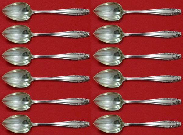 Stradivari by Wallace Sterling Silver Grapefruit Spoon Custom Set 12 pcs Fluted