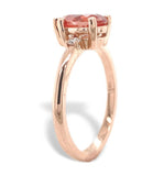 14k Rose Gold .96ct Genuine Natural Oregon Sunstone Diamond Ring 7.75 (#J7557)