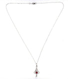 14k White Gold .43ct Ruby Lavaliere Pendant (#J5580)