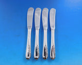 Blossom Time by International Sterling Silver Butter Spreader HH Paddle Set of 4