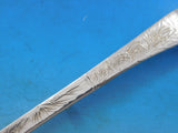Lap Over Edge Acid Etched Tiffany Sterling Stuffing Spoon with Pine Cones 11"
