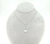 Art Deco 10k White Gold Filigree Aquamarine Pendant Pale Ice Blue (#J5026)