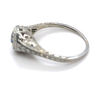 18k Gold .25ct Genuine Natural Sapphire Filigree Art Deco Ring Size 6.5 (#J6406)