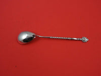 Russian Sterling Silver Ice Cream Spoon GW ovoid 875 silver w/leaf handle 5 3/4"