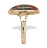 Antique 9k Rosey Yellow Gold Genuine Natural Agate Ring Size 5.25 (#J7270)