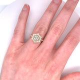 18k Gold 1.04ct Specialty Hexagon Yellow Genuine Sapphire Diamond Ring (#J5190)