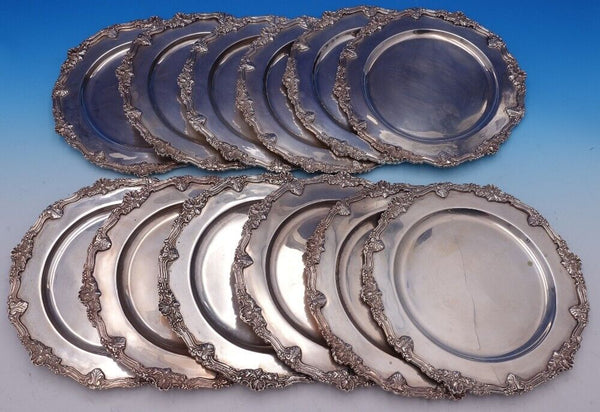 Shell & Thread Tane Mexican Sterling Silver Luncheon Plates Set of 12 9" (#7695)