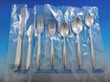 Silver Rhythm by International Sterling Silver Flatware Set Service 89 pcs New