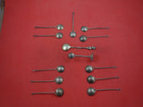 German by Various Maker Coin Silver Coffee Spoon 13-pc Set rope handle Early
