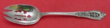 Rose Point by Wallace Sterling Silver Serving Spoon Pierced Original 8 3/8"