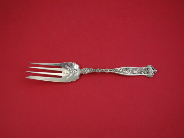 Dresden by Whiting Sterling Silver Cold Meat Fork w/ Design 7 3/4" Serving