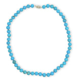 Fine 8mm Ithaca Peak Blue Genuine Turquoise Strand of Beads Necklace (#J7233)