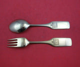 Christmas by A. Michelsen Sterling Silver Fork and Spoon Set 2pc 1966 Vermeil