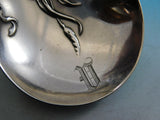 Raphael by Alvin Sterling Silver Berry Serving Spoon Monogram "D" in Bowl 9"