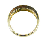14k Yellow Gold Genuine Natural Rainbow Sapphire and Diamond Ring Band (#J4630)