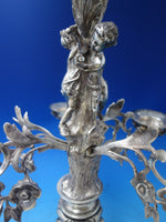 Silverplate Epergne with Cut Crystal Bowl Children in Forest c.1880 (#5580)