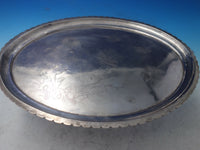 Chinese Sterling Silver Serving Plate with Chrysanthemum Bird Dragonfly (#6194)