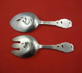 T. Nielsen Meier Danish Sterling Silver Fish Serving Set 2pc with Goldfish