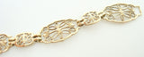 10k Yellow Gold Filigree Bracelet with Three Genuine Natural Garnets (#J2775)