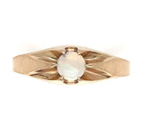 10k Yellow Gold Belcher Small Genuine Natural Opal Child's Ring Size 5.5 #J6618