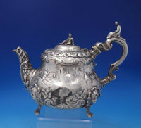 English Victorian Sterling Silver Tea Pot 3-D Finial Figural Japanesque (#6465)
